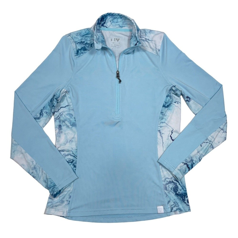 LIV Outdoor Pullover Sweater Women's Size Small Blue 1/4‎ Zip Stretch Activewear